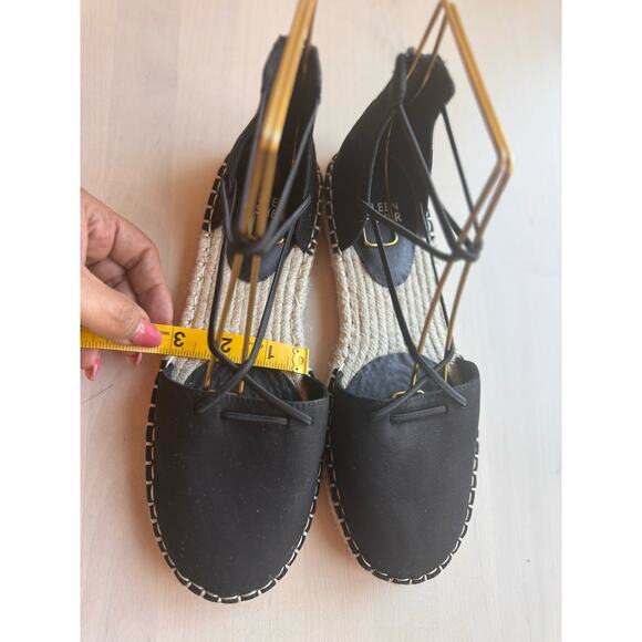 Eileen Fisher black Lace Leather Espadrille size 7.5 - Picture 5 of 9